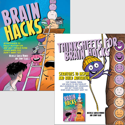 Brain Hacks Graphic Novel and Thinksheets Book Bundle