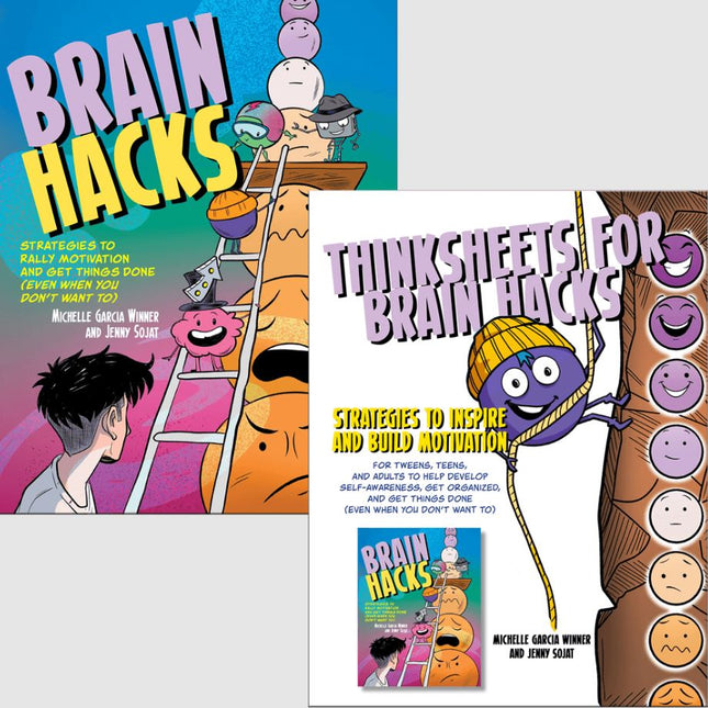 Brain Hacks Graphic Novel and Thinksheets Book Bundle