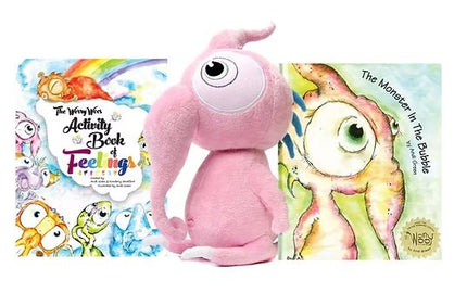 The Monster In The Bubble + Squeek Plush + Activity Book