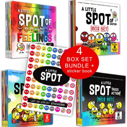 Four Spot Book Box Set Bundle with Sticker Book