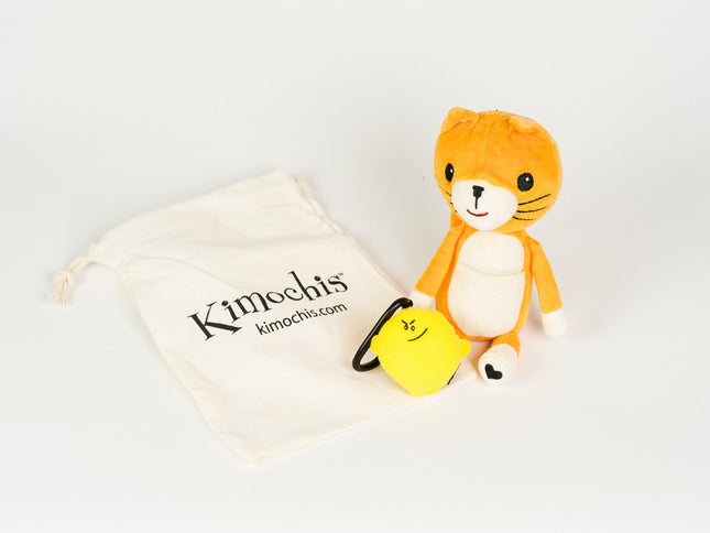 Kimochis® Cat 6" Plush Character in a Canvas Bag