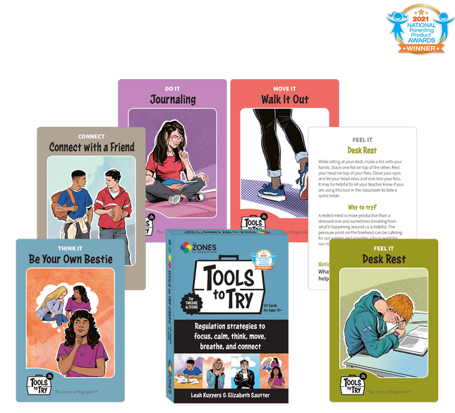 Zones of Regulation: Tools to Try Cards for Tweens & Teens
