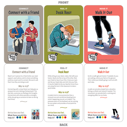 Zones of Regulation: Tools to Try Cards for Tweens & Teens