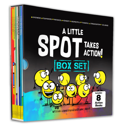 Little SPOT Takes Action! Box Set (8 Books: Kindness, Responsibility, Patience, Respect, Honesty, Organization, Diversity, & Safety)