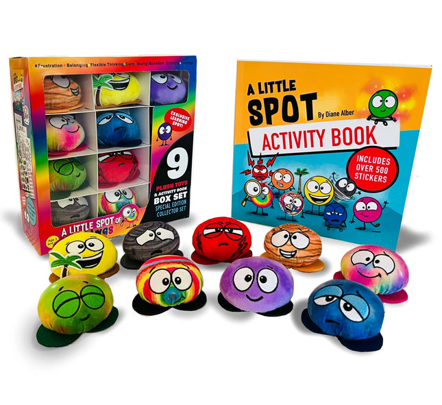 9 Mini Feeling Plush Toys with A Little SPOT of Feelings With Activity Book Box Set