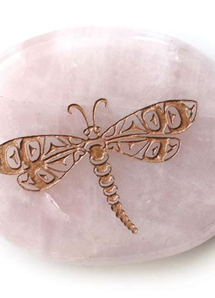 Spirit Stone - Rose Quartz Dragonfly