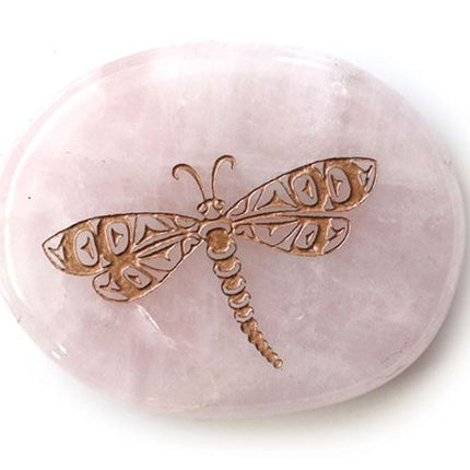 Spirit Stone - Rose Quartz Dragonfly