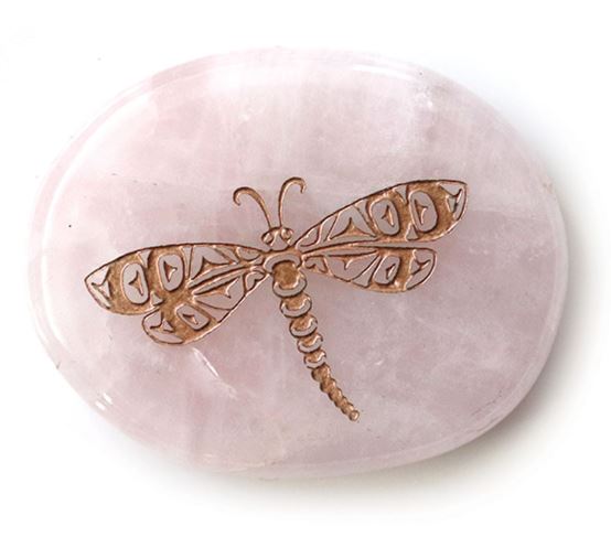 Spirit Stone - Rose Quartz Dragonfly