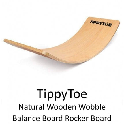 Tippy Toe Natural Wooden Wobble Balance Board - Kids/Adults