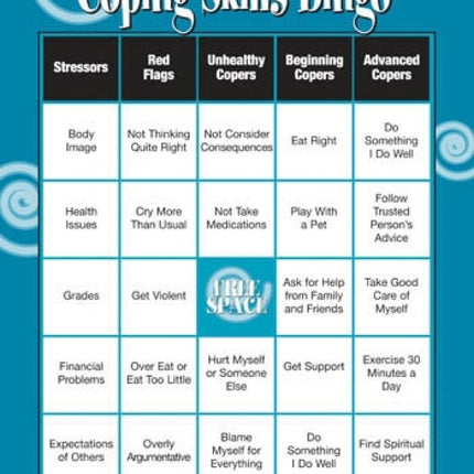 Coping Skills Bingo Game Teens