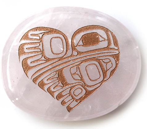 Spirit Stone - Rose Quartz Hummingbird Heart