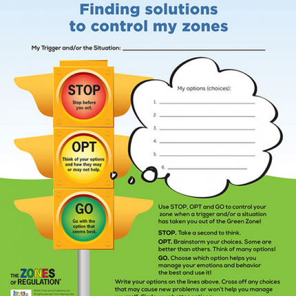 Zones STOP, OPT and GO (dry-erase)