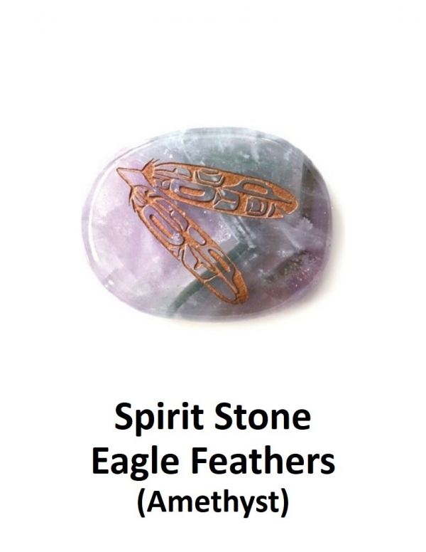 Spirit Stone - Amethyst<br>Eagle Feathers  